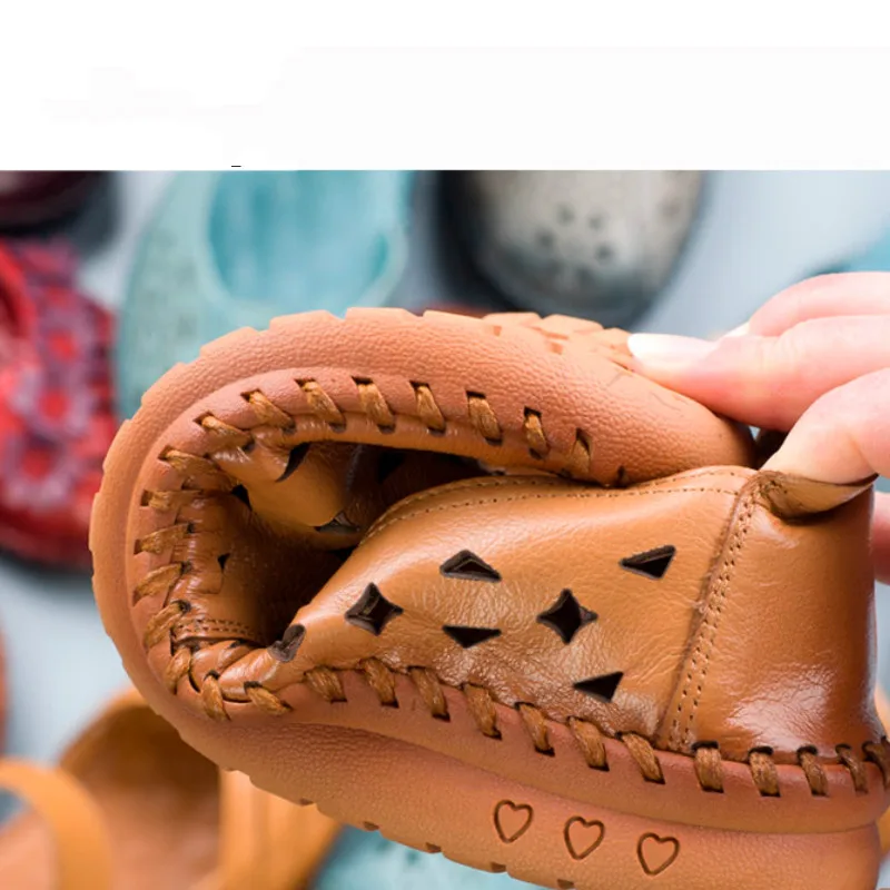 Женские туфли на плоской подошве Gykaeo летние дышащие из натуральной кожи с мягкой