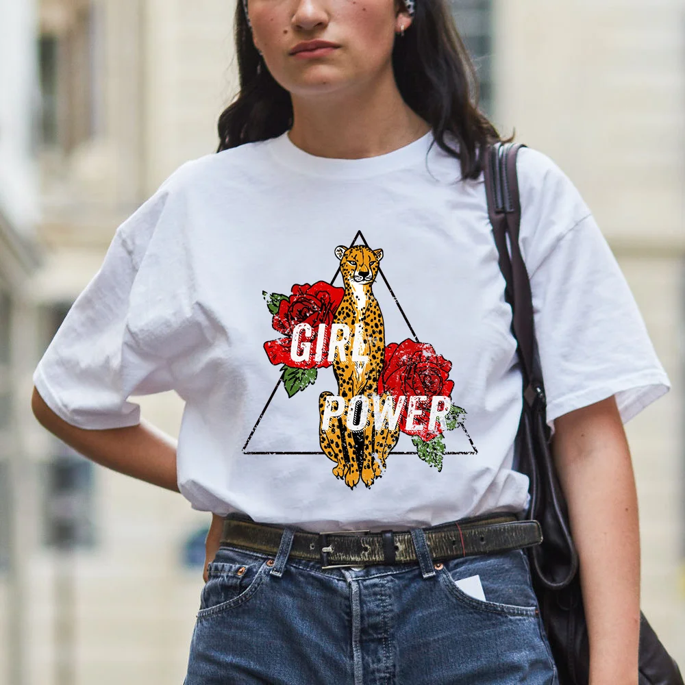 Футболка BLINGPAW Power Girl женская одежда с принтом букв летняя хлопковая Повседневная