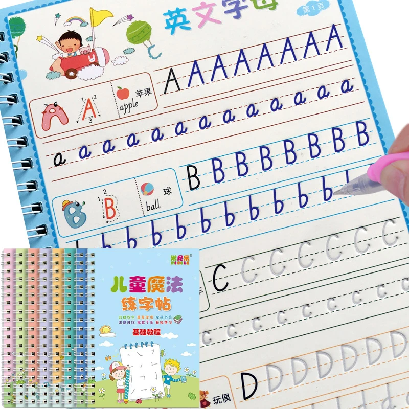 

8 Books Learning Numbers In English Painting Practice Art Book Baby Copybook For Calligraphy Writing Kids English Lettering Toy