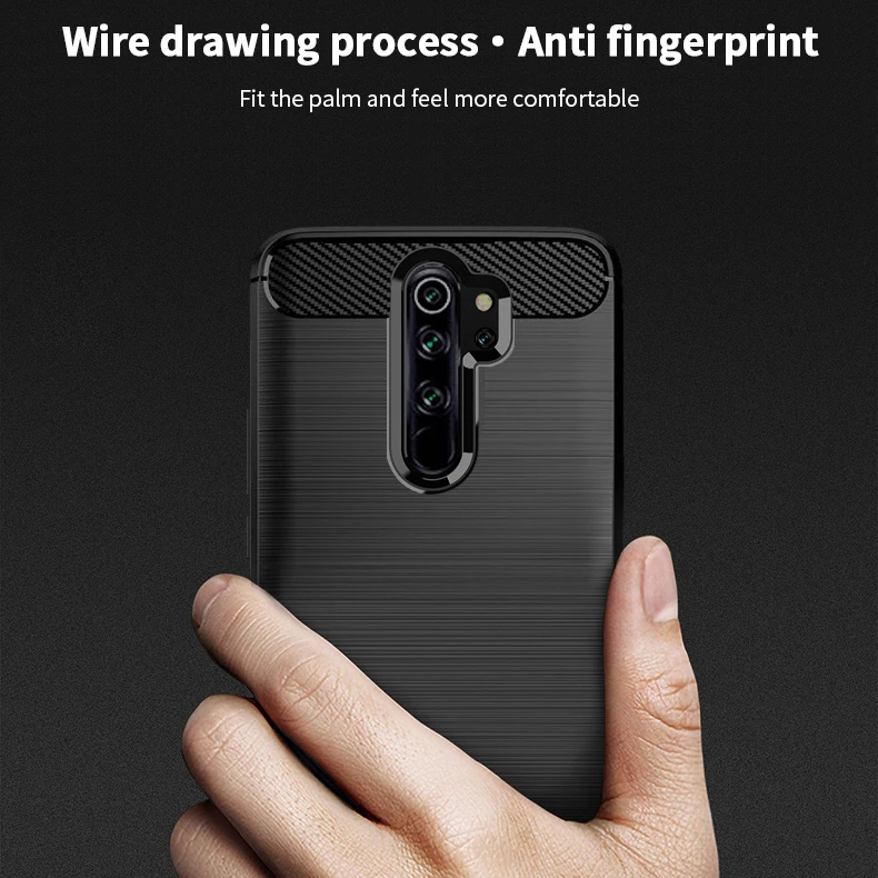 Чехол для телефона Xiaomi Redmi Note 8 Pro Мягкая силиконовая задняя крышка из углеродного