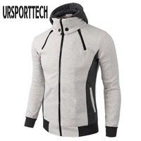 ursporttech zipper hooded sweatshirt men 2020 spring autumn casual solid hoodies sweatshirts male brand streetswear jacket grey