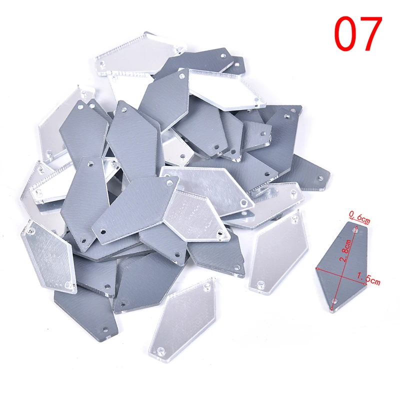 

50pc Crystal Castle Shiny Big Acrylic Mirror Stones Sew On Rhinestone Dress Flat Sewing Mirror Crystal Rhinestones For Clothing
