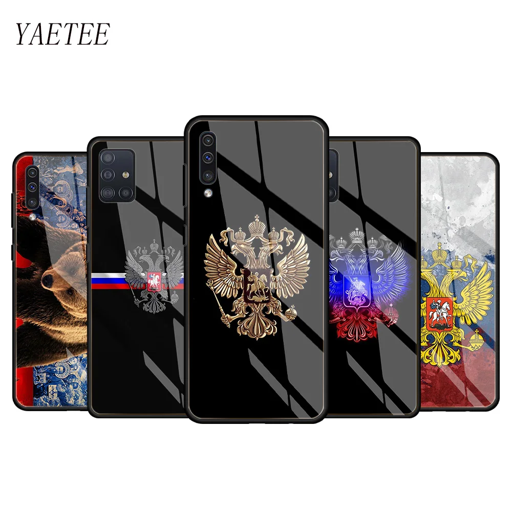 Стеклянный чехол для Samsung Galaxy A51 A50 A71 A72 A52 A40 A31 A30 A21s A12 A11 M51 M31 M30s русские флаги