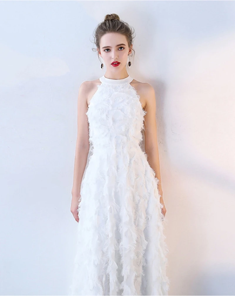 Вечернее платье женское маленькое новое банкетное белое длинное обычно можно