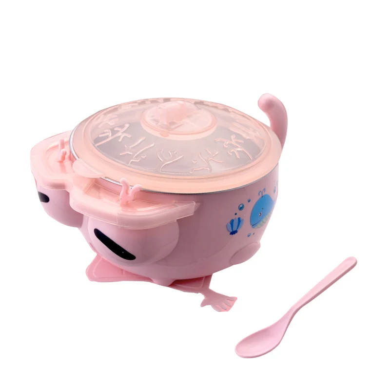 

Baby Bowl Feeding Cup Suction Plate BPA Free 316 Stainless Steel Bowl with Lid Filling Water Keep Warm kids Dinnerware Set