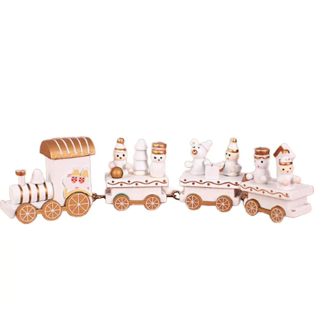 

2021 Christmas Train Wood For Home Xmas Tree Holiday Party Christmas Decoration Kid Toys Gift New Year Ornament Navidad Natal