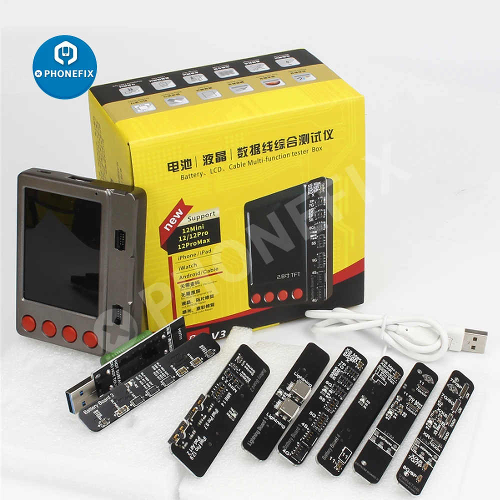 Аккумуляторная батарея W28 Pro V3 ЖК-дисплей Фоточувствительный экран тестер кабеля
