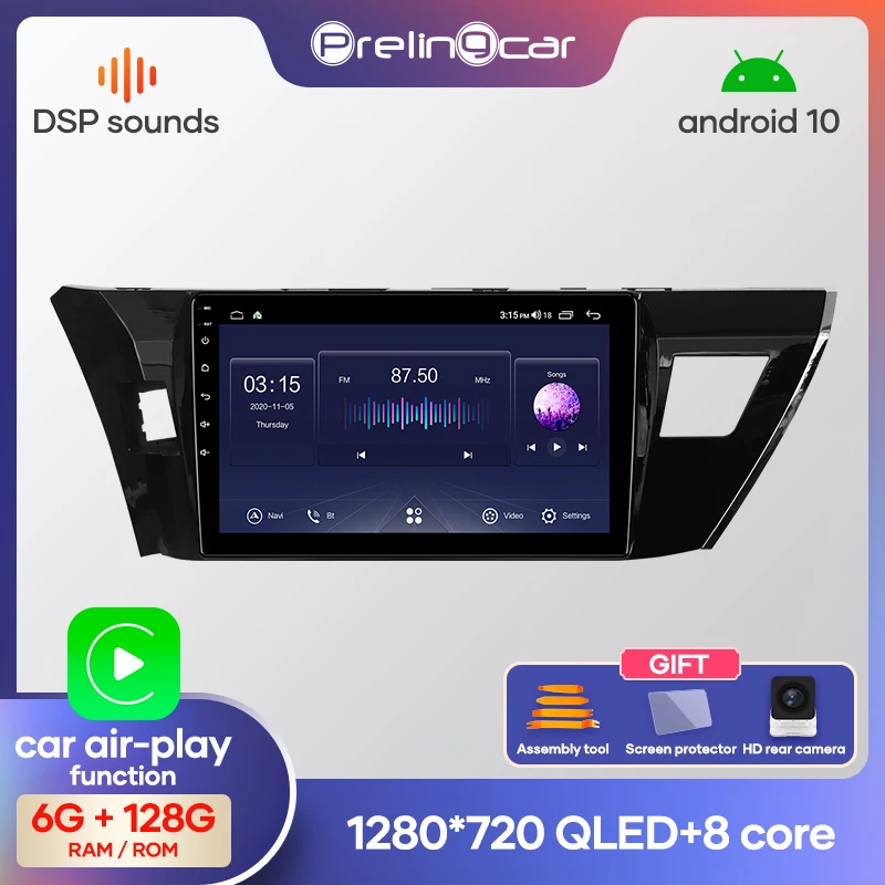 Prelingcar Android 9 0 без DVD 2 Din Автомобильный Радио Мультимедиа Видео плеер навигация GPS