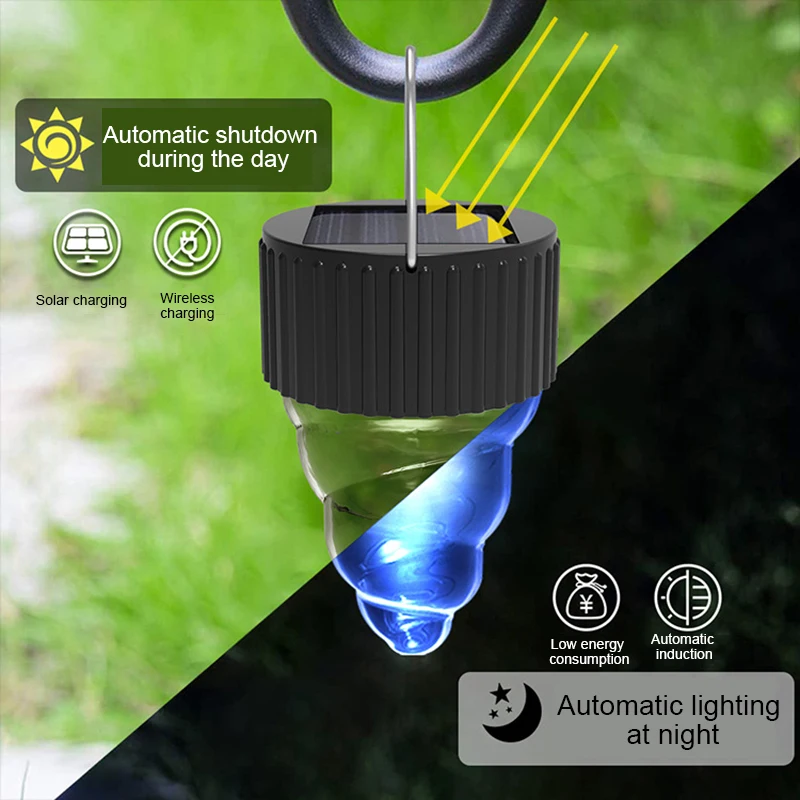

Economical Outdoor Solar String Lights Colorful Gradient 12pcs LED Bulbs Shatterproof Waterproof Long Lasting Lamp for Garden ds