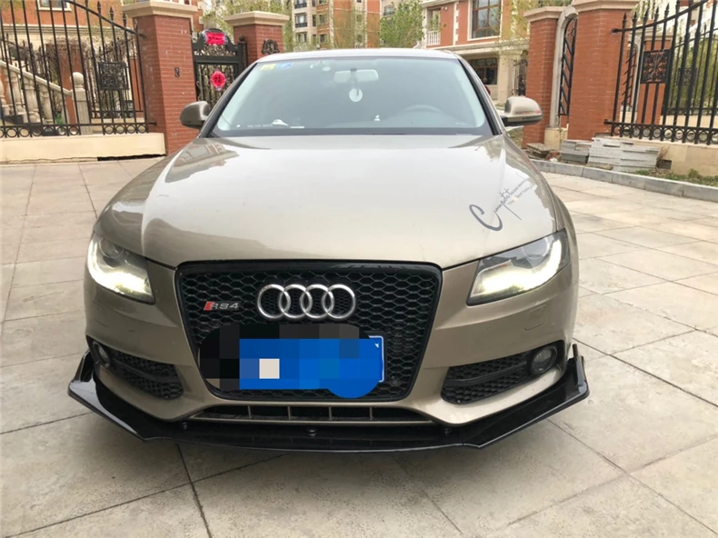 

For Audi A4 S4 A5 S5 B8 B8.5 2008-2016 Front Bumper Diffuser Lip Spoiler High Quality ABS Bright Black Auto Accessories