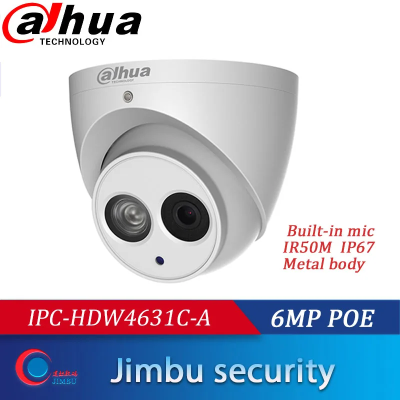 Dahua IPC-HDW4631C-A 6MP POE H.265 купольная IP Камера Встроенная micHDW4433C-A 4MP IR cctv купольная камера onvif Многоязычная