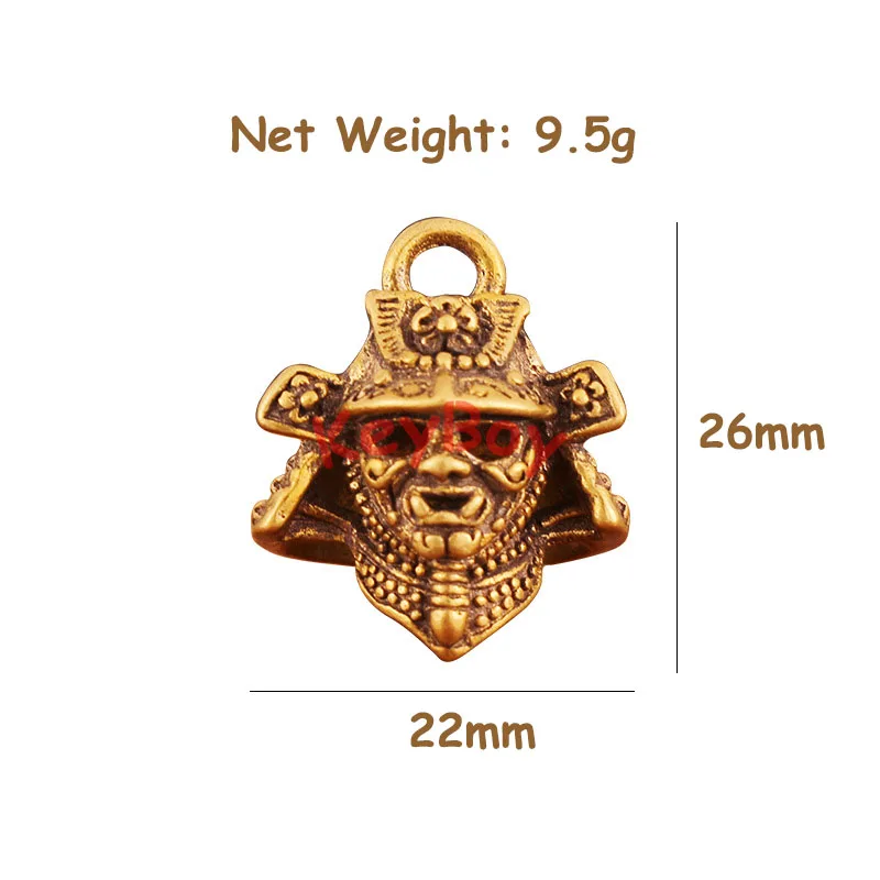 Retro Brass Japanese Samurai Helmet Mask Key Chain Pendant Copper Lanyard Multifunction Keyring Necklace DIY Accessories | Украшения и