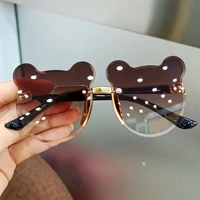 2021 new luxury vintage designer sunglasses for girls pink blue eyegalsses framless cute trend fashion oversized shades uv400