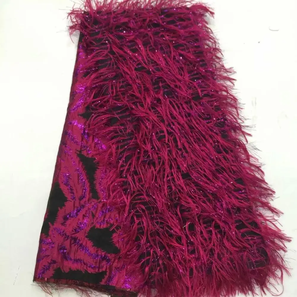 2020 новейший французский Тюль кружевная ткань пушистое перо африканская