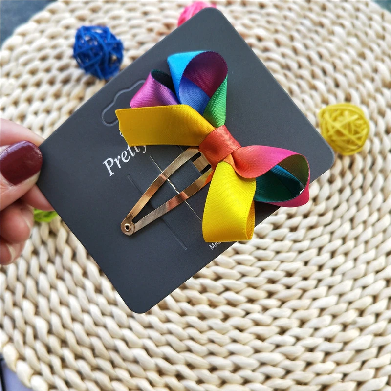 1 шт. новые милые Мультяшные радужные заколки с бантом BB для волос аксессуары