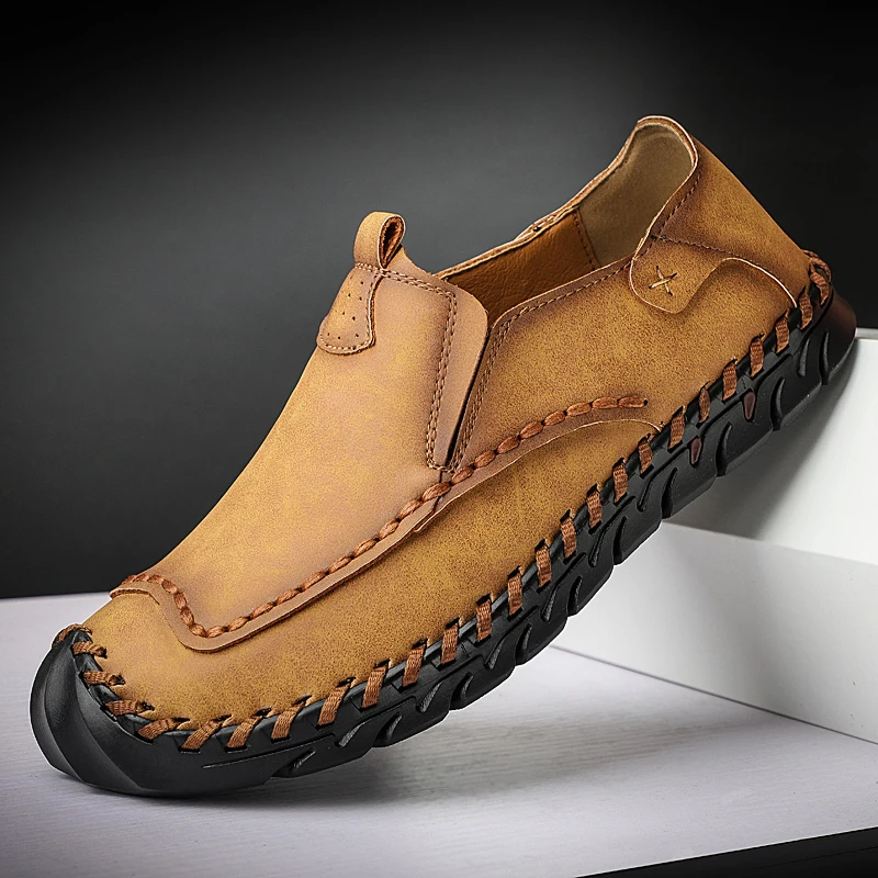 2021 г. Летняя новая мужская кожаная повседневная обувь мягкие уличные лоферы