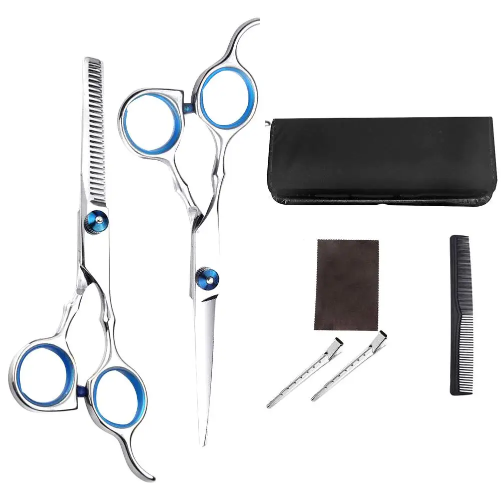 

7Pcs Stainless Steel Home Barbershop Hair Cutting Thinning Scissors Comb Clips Haircut Tools Kit Easy to Use