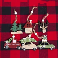 2021 navidad christmas tree car decor wooden hanging pendant elk christmas decorations for home new year noel birthday gift