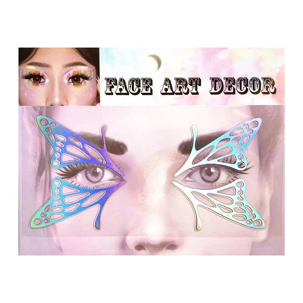 FL17 1 шт. знаменитость бабочка подводка для глаз Кружева лица наклейка макияжа