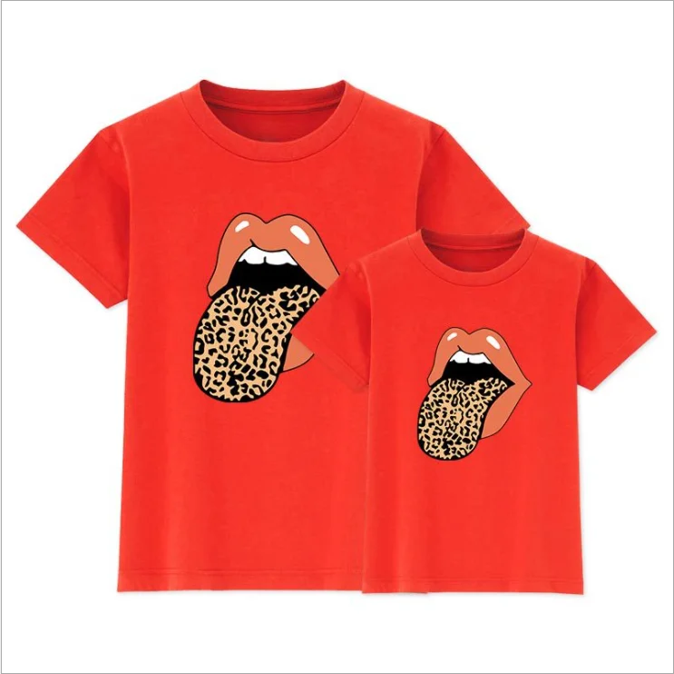 

Family Matching Clothes Family Printing T-shirts Trend Printing Parent-Child Summer Clothing Short Sleeved Cotton T-shirt
