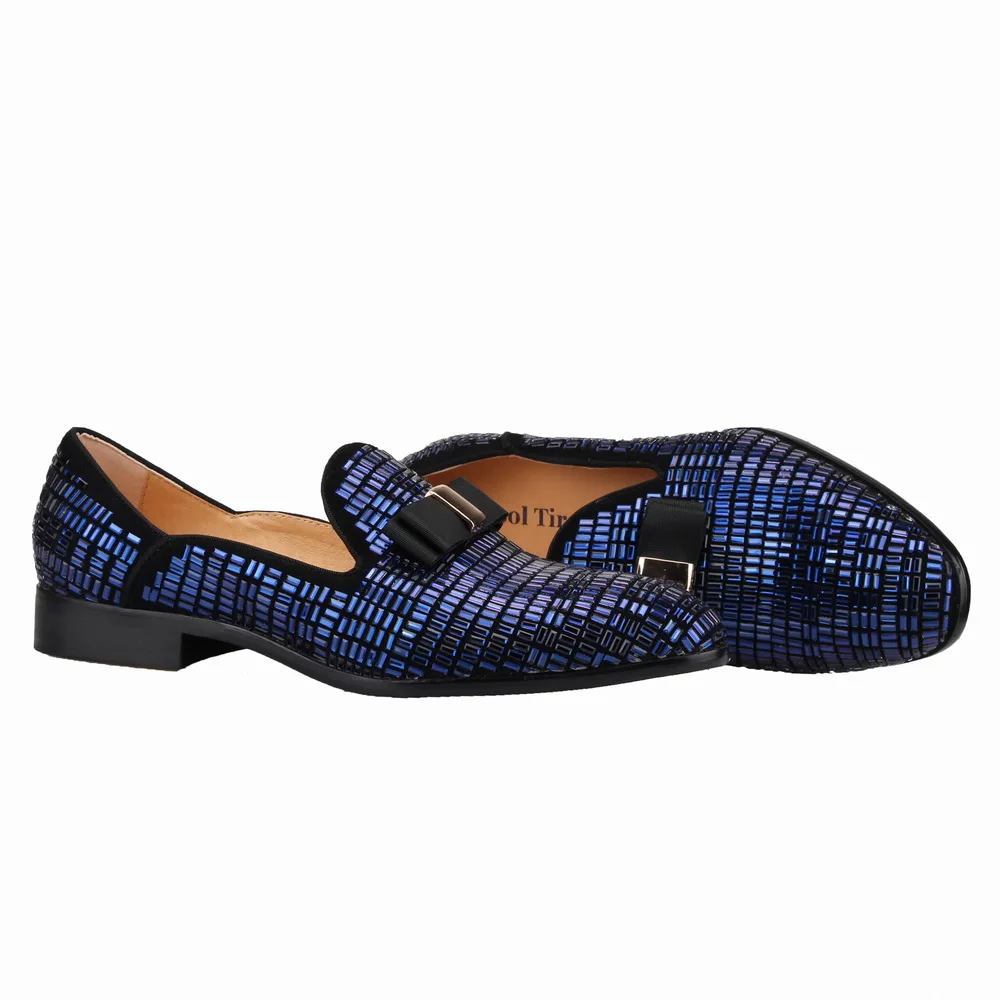 COOLTIRO/синие мужские повседневные лоферы с открытой спиной и стразами Мужские