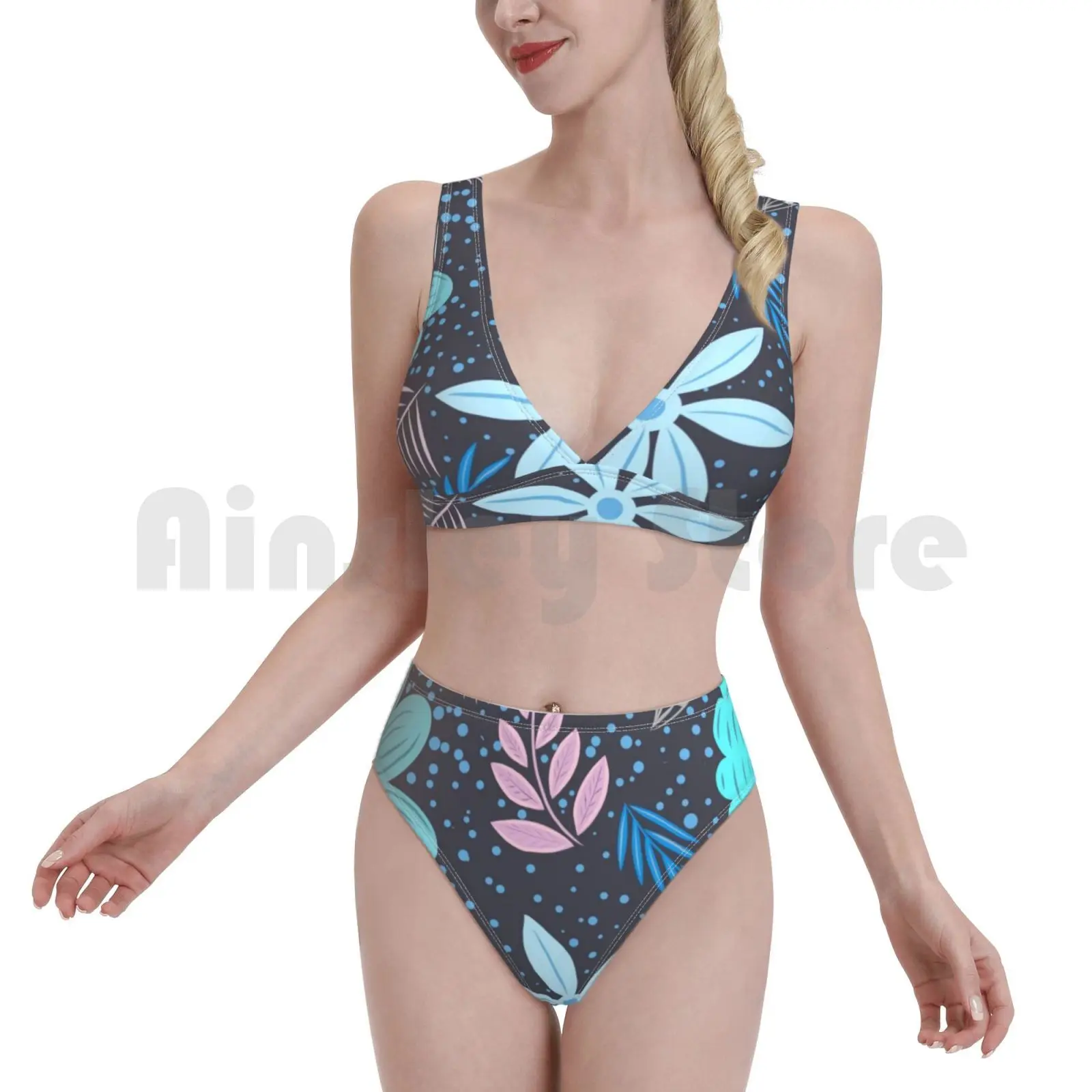 Красивые Цвета конструкции купальник бикини Мягкий Высокая талия Красочные