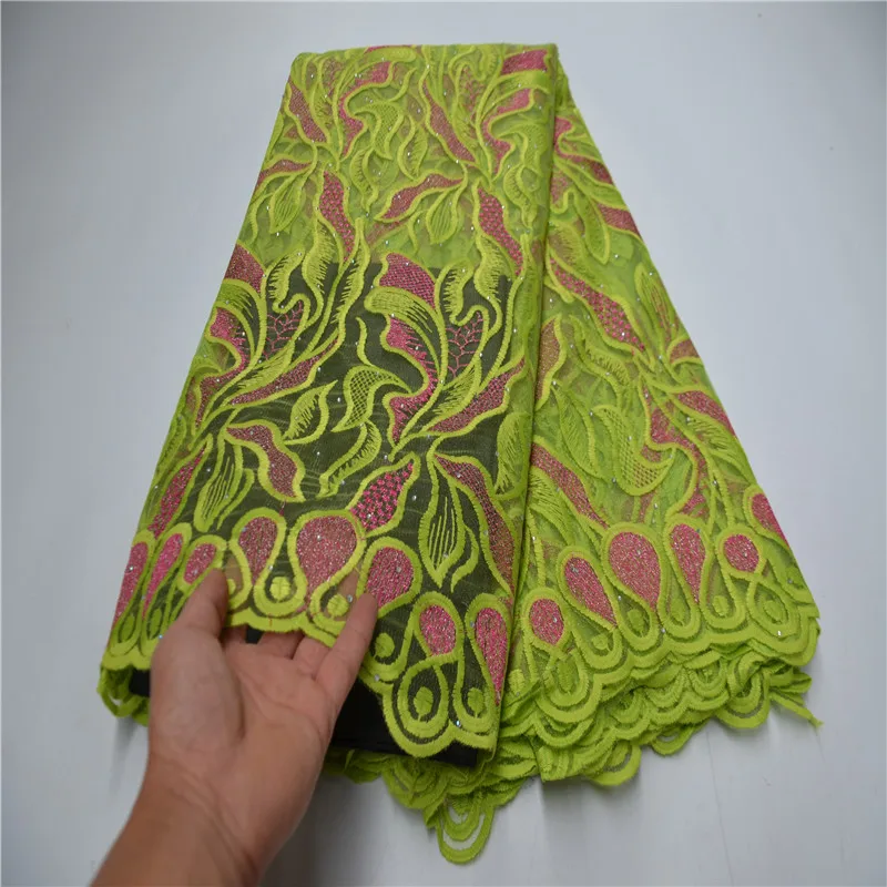 

2021 white Latest stones Design African French Net Lace Fabrics High Quality Nigerian Women stones Embroidered Sewing