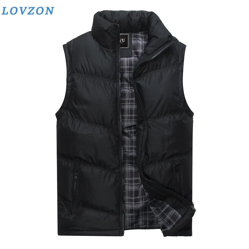 

LOVZON New Brand Mens Jacket Sleeveless Vest Winter Fashion Casual Coats Male Cotton-Padded Men's Vest Men Thicken Waistcoat
