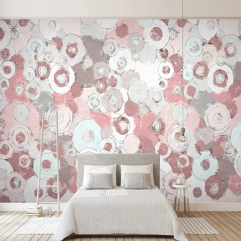 

Настенные 3D-обои на заказ, абстрактные геометрические круги, настенная живопись для гостиной, дивана, телевизора, фоновые настенные бумаги, ...