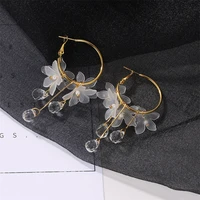 korea earrings crystal flower earring temperament joker the fairy earrings accessories wholesale drop earrings cuteromantic