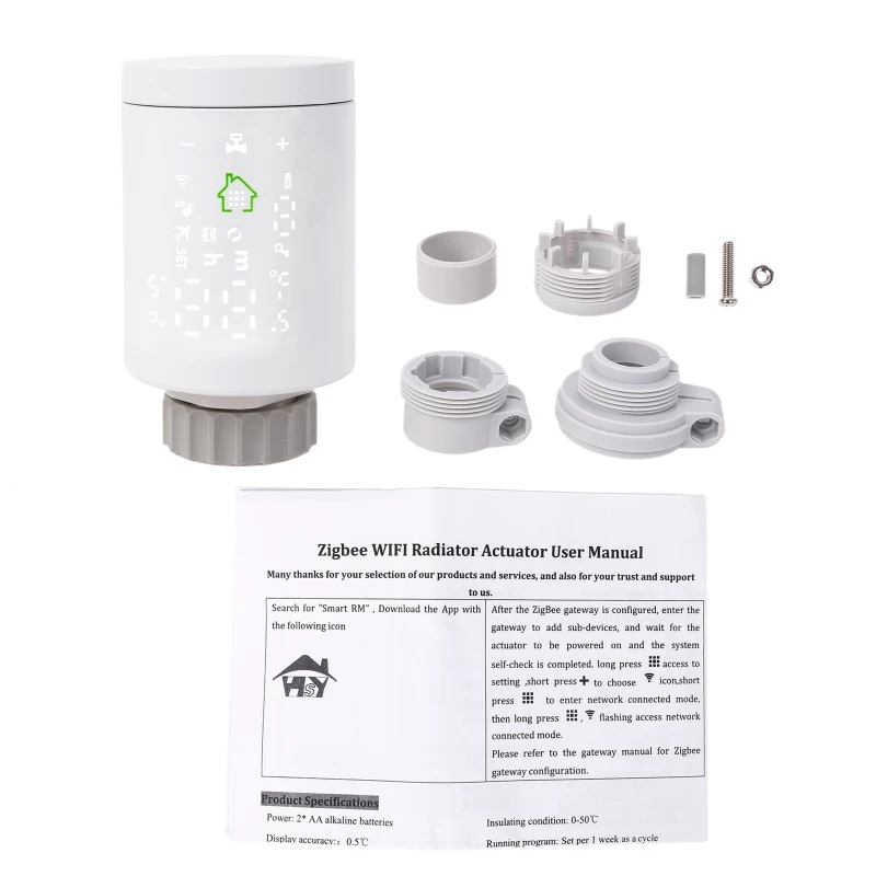 

HY368 Wifi Zigbee3.0 TRV Thermostat - Valve Thermostatic Radiator Controller Heater Google-Home Alexa Voice & APP Remote Control