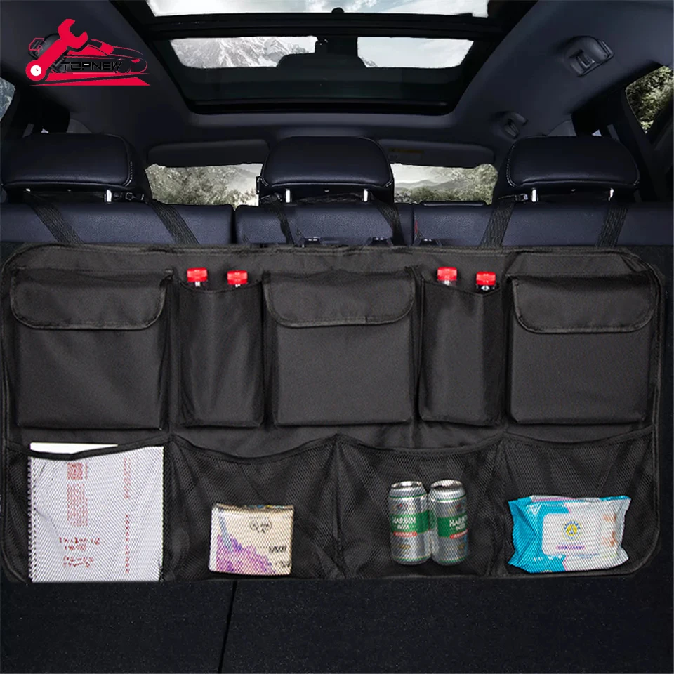 

Car Trunk Organizer, Backseat Hanging Organizer with 9 Large Storage Bag -Trunk Organizer for Van-Free Your Trunk Space