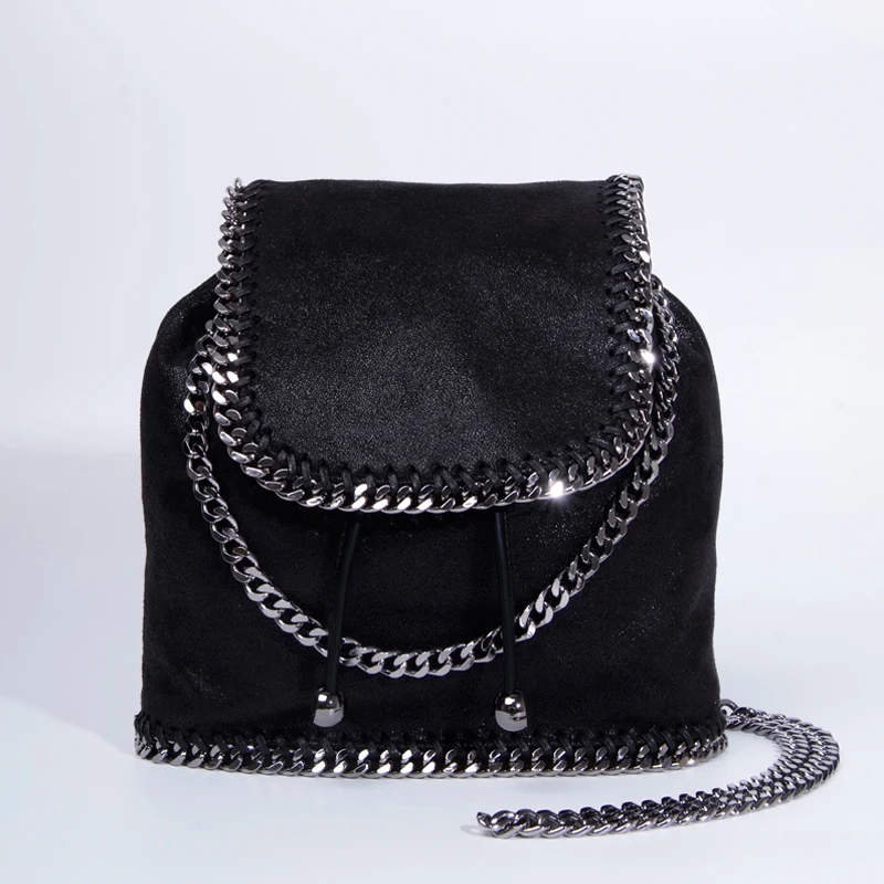 Suede Leather Cover Sewing Shoulder Bags For Women Travel School Fashion Bag