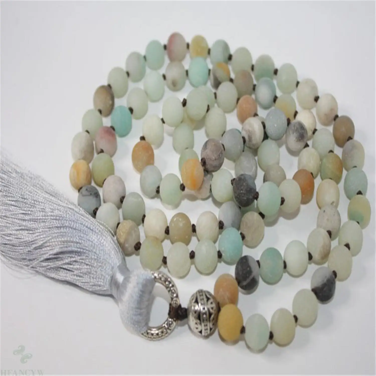 6mm Matte Amazonite 108 Beads Handmade Tassel Necklace Pray Chakra Reiki Bless Ruyi | Украшения и аксессуары