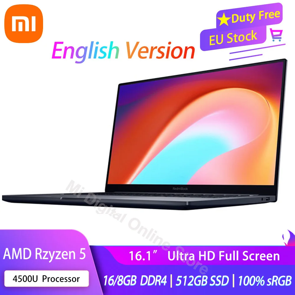 Ноутбук Xiaomi RedmiBook 16 Ryzen Edition AMD R5 4500U 1 дюйма 100% sRGB Type C 512 Гб SSD Windows 10 Pro|Ноутбуки| |