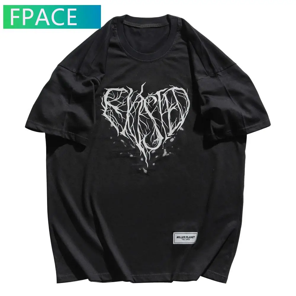 Футболка FPACE в стиле Харадзюку повседневная хлопковая рубашка с коротким рукавом