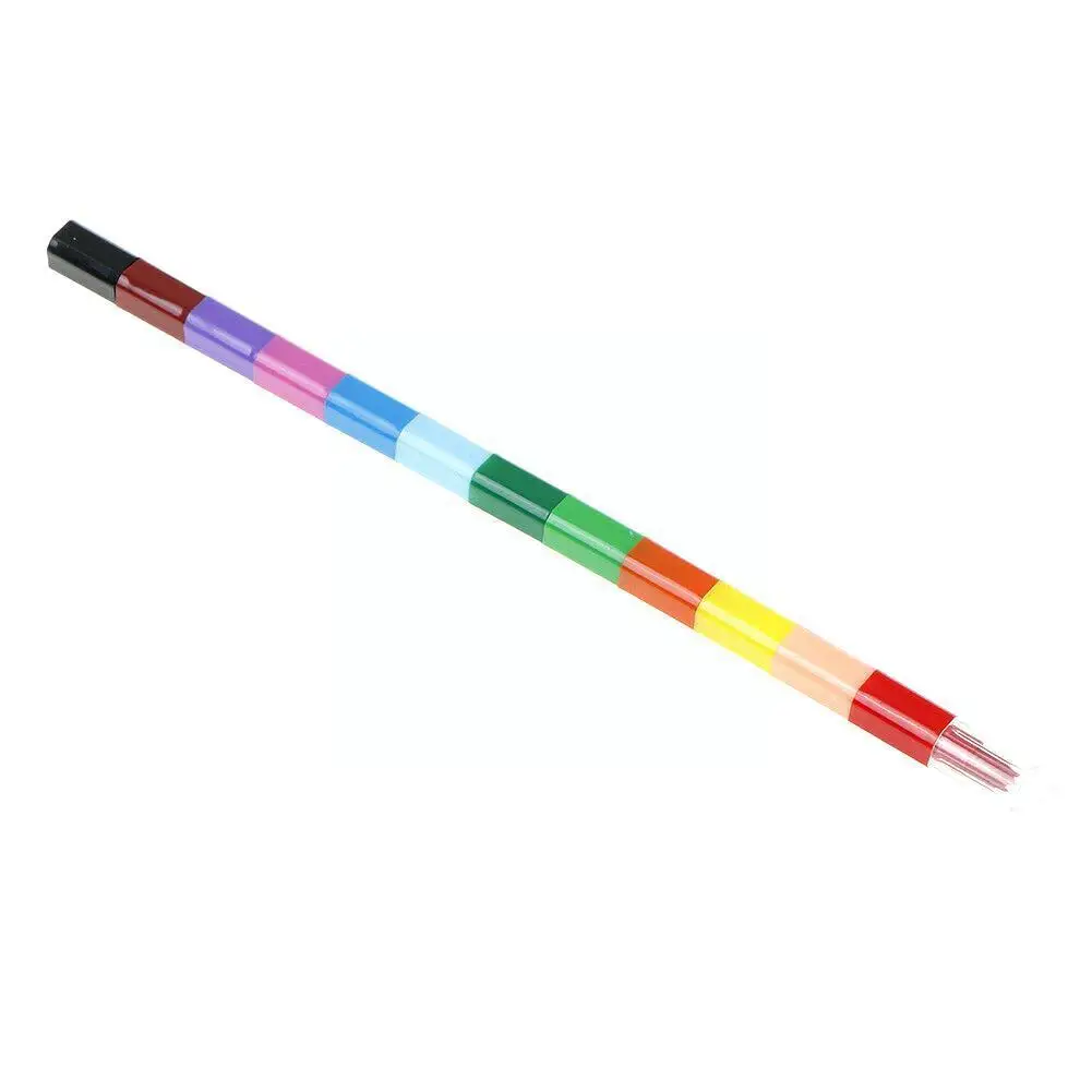 12 цветов креативный строительный блок цветной карандаш Студенческая живопись