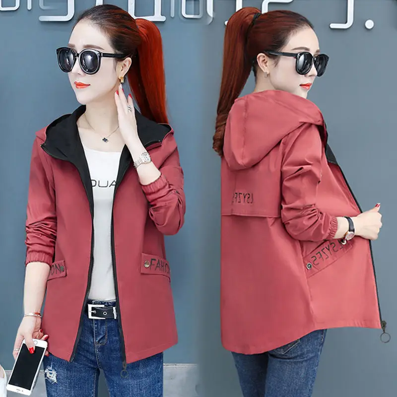 

Куртка Женская легкая на молнии, с капюшоном и длинным рукавом, весна-осень, 2021