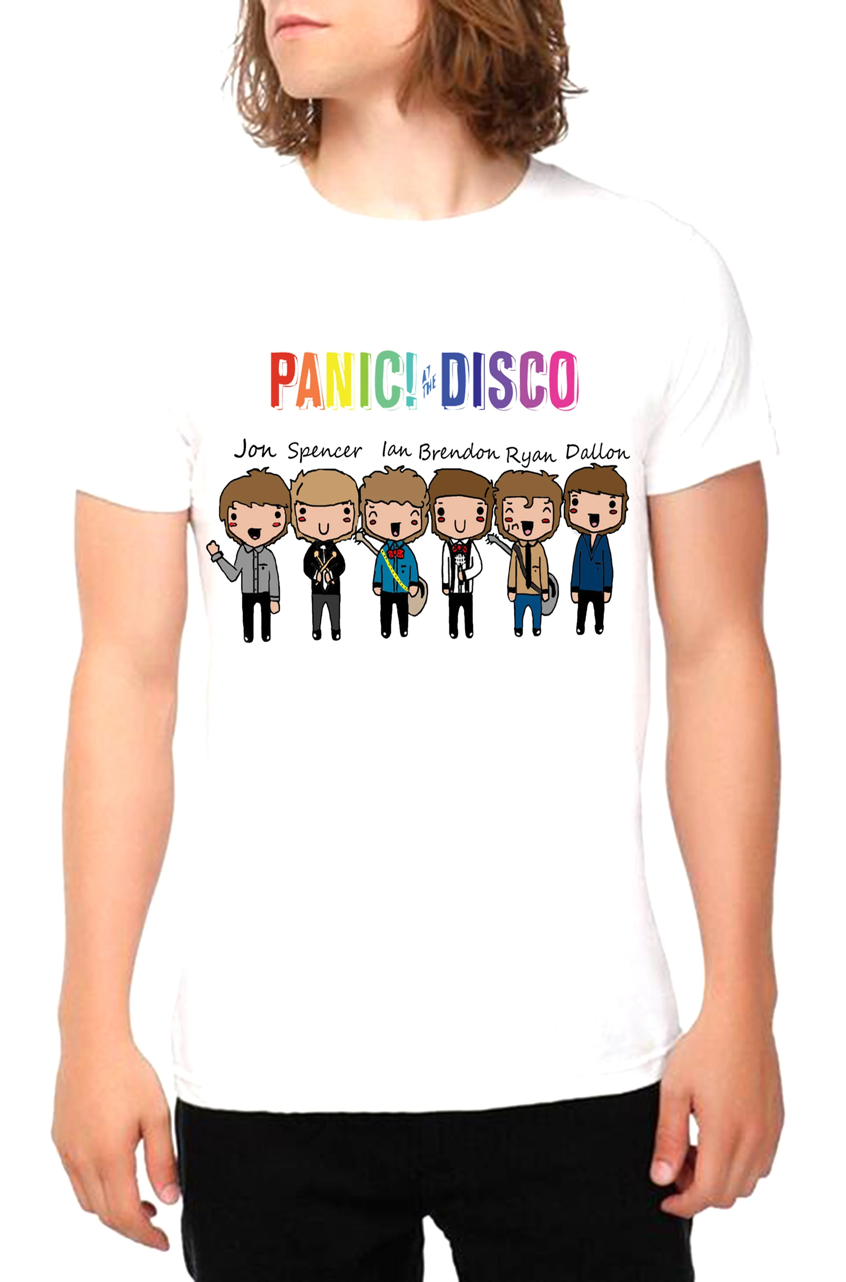 Мужская футболка с модным принтом Panic! Забавная женская At The Disco|Мужские футболки| |