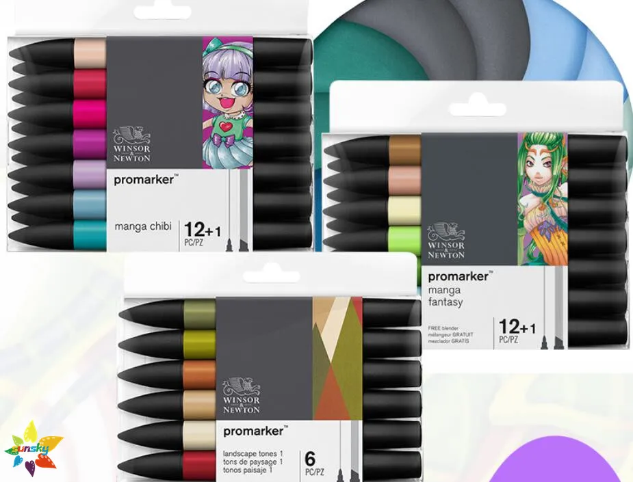 Набор щеток Winsor & Newton набор мягких двусторонних фломастеров на спиртовой основе