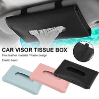 pu leather car sun visor tissue boxes car tissue box towel holder hanging on visor auto interior storage decoration accessories