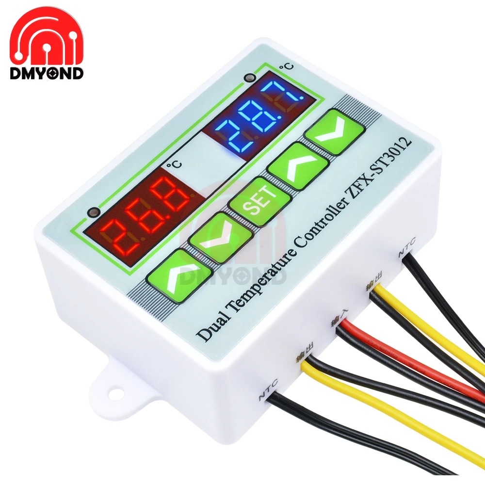 10 шт. цифровой светодиодный двойной термометр переменного тока 110 В 220