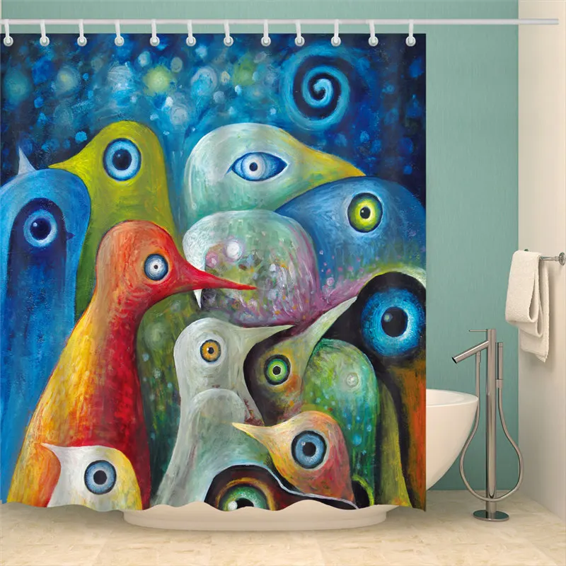 Водонепроницаемая шторка для душа в ванную комнату Полиэстеровая моющаяся