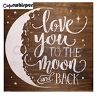 Алмазная живопись Z1715, полноразмернаякруглая Алмазная вышивка с надписью Love You To The Moon and Back, Z1715