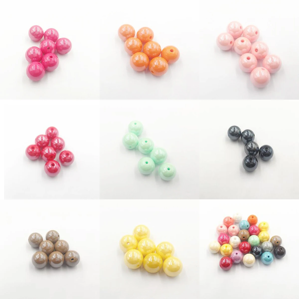 (Сначала выберите размер цвета) 10 мм/12 мм/14 мм/16 мм акриловые покрытые белые/яркие