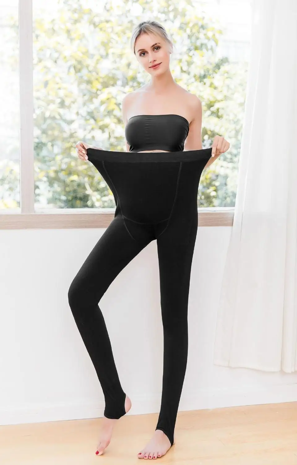 Fashion nylon comfortable maternity dress spring and autumn pregnant lift stomach can be adjusted wear trousers | Мать и ребенок