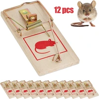 12pcsset traditional wooden mouse traps classic mice rat pet rodent control catch trap