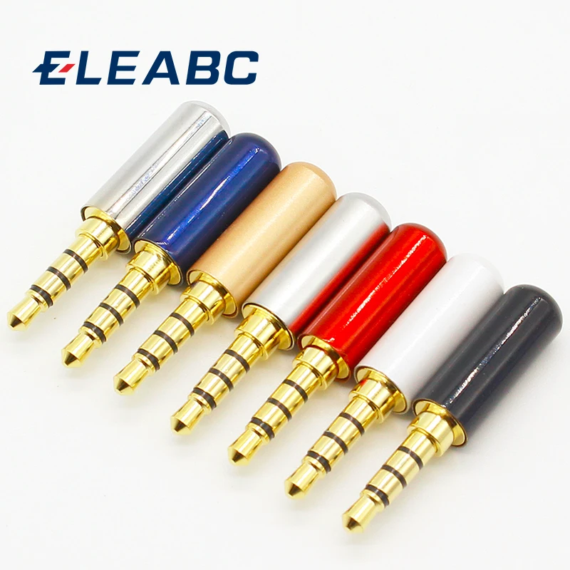 7 шт. медная позолоченная мини штепсельная вилка 1/8 дюйма 3 5 мм для пайки 4 полюсная