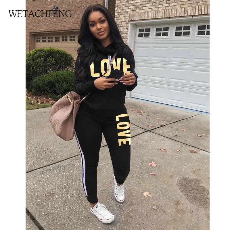 Лидер продаж 2020 розовый спортивный костюм с надписью Женский комплект из двух