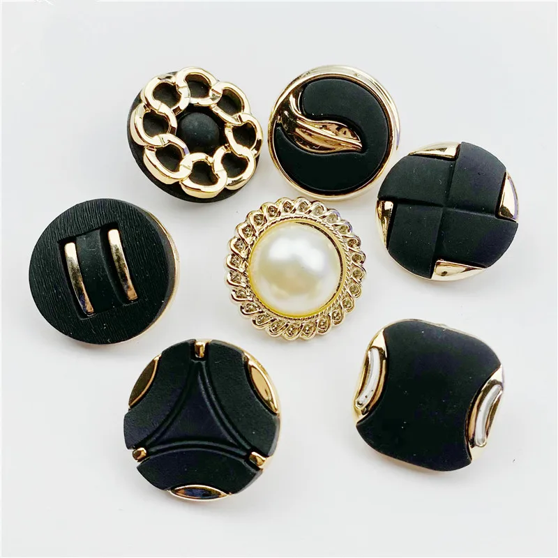 Модные черные пуговицы с хвостовиком для одежды круглые пластиковые сделай сам